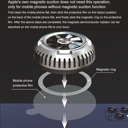 X6 Universal Mini Magnetic Mobile Phone Tablet Computer Semiconductor Radiator, X6