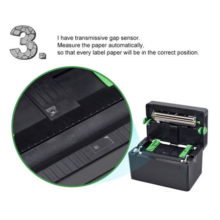 XP-108B 4 Zoll 108 mm Etikettendrucker Thermo-Barcodedrucker Versandetikettendrucker UPS DHL USPS DPD POCHTA USB-Barcode-Maker, EU-Stecker, USB, USB + Bluetooth-Version
