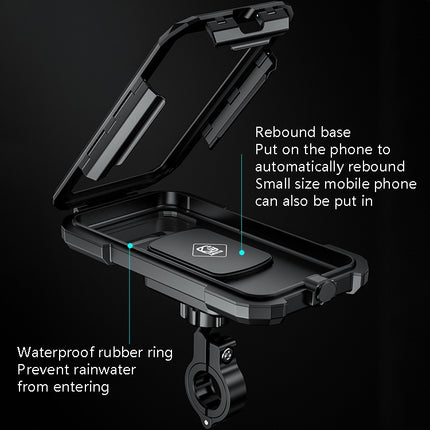 Kewig Bicycle Motorcycle Waterproof Box Mobile Phone Bracket Riding Touch Mobile Phone Fixed Seat, Small Handlebar Installation, Large Handlebar Installation