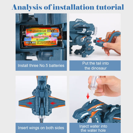 Electric Mechanical Dinosaur Toy Simulation Animal Toy Multifunctional Sound And Light Toy, Style:, Spray-Blue, Spray-Dark Black, No Spray-Gray, No Spray-Green