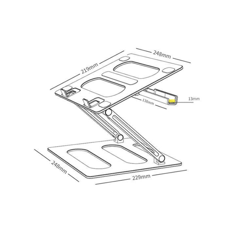 Oatsbasf Z08 Metal Notebook Support Adjustable Desktop Increase Notebook Stand