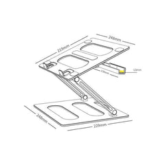 Oatsbasf Z08 Metal Notebook Support Adjustable Desktop Increase Notebook Stand