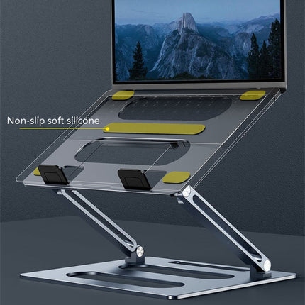 Oatsbasf Z08 Metal Notebook Support Adjustable Desktop Increase Notebook Stand, Silver, Gray