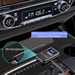 Bluetooth 5.0 Receiver Transmitter 2 In 1 Adapter Computer Speaker Car FM, Black