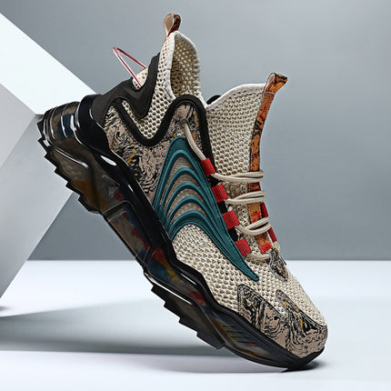 1927A Summer Hollow Flying Knit Breathable Sports Shoes Men Casual Shoes