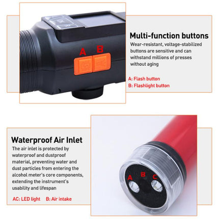 Cheetah No. 1 Alcohol Tester Blowing Baton Alcohol Tester With Flashlight Function，CN Plug