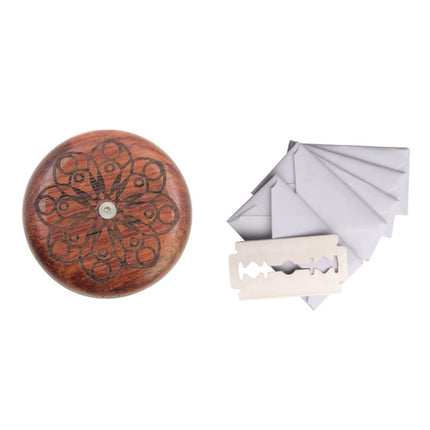 Bread Baguette Round Knife Wooden Double-Sided Bread Trimming Knife With 5 Blades