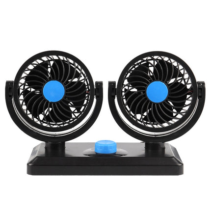 Car Fan Portable Mini Adjustable Car Double-Headed Electric Fan, USB Universal, 12V Cigarette Lighter, 24V Cigarette Lighter