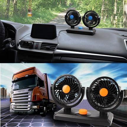 Car Fan Portable Mini Adjustable Car Double-Headed Electric Fan, USB Universal, 12V Cigarette Lighter, 24V Cigarette Lighter