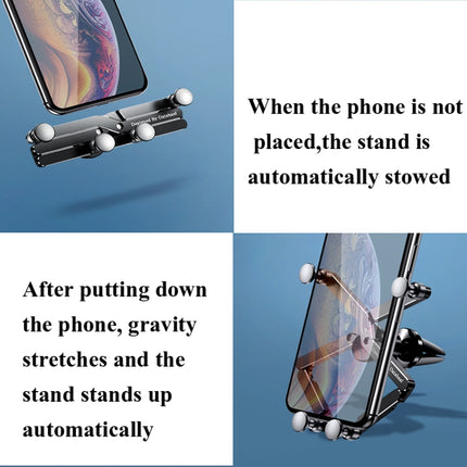 Oatsbasf 02750 Gravity Car Mobile Phone Holder In-car Navigation Buckle Bracket Air Outlet Bracket, Black, Silver, Red