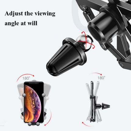 Oatsbasf 02750 Gravity Car Mobile Phone Holder In-car Navigation Buckle Bracket Air Outlet Bracket, Black, Silver, Red