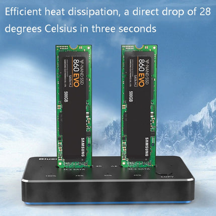 M.2 Double Disk Mobile Hard Disk Base SATA / NVME Solid State Hard Disk Box, M.2 SATA (Gray + Blue), M.2 NVME (Black + Red)