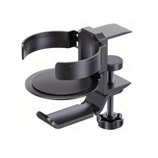 Rotating Cup Holder Headphone Holder Internet Cafe Monitor Headphone Hanger, Black, Moonlight Silver
