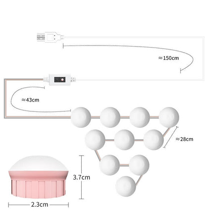 Mirror Front Light Dimmable Makeup Mirror USB Touch Control Light, 2 LEDs, 6 LEDs, 10 LEDs, 14 LEDs