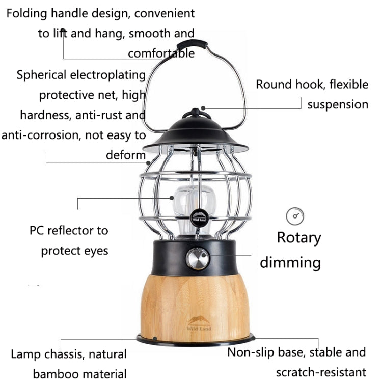 Wild Land Outdoor Camping Lighting Multifunctional LED Retro Portable Atmosphere Light