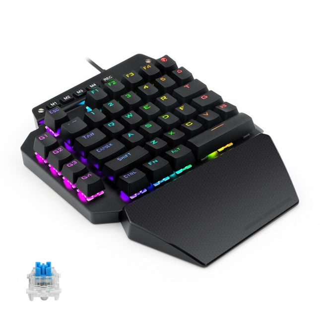 K700 44 Keys RGB Luminous Switchable Axis Gaming One-Handed Keyboard, Cable Length: 1m