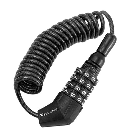 WEST BIKING YP0705063 Bicycle Lock Motorcycle Helmet Lock Anti-Theft Password Cable Lock, WEST BIKING YP0705063