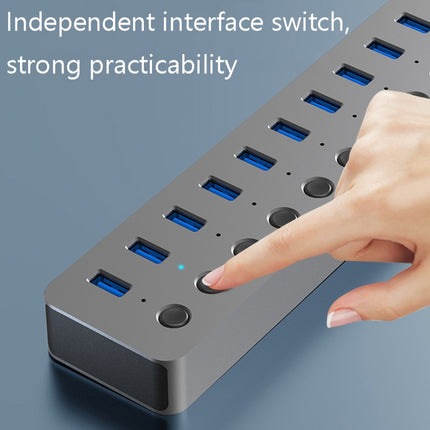 Blueendless USB Splitter Aluminum Alloy QC Fast Charge Expander, 7-port (12V2A Power), 10-port (12V4A Power)