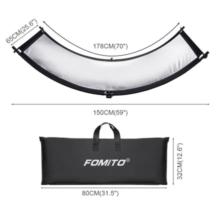 FOMITO U-Shaped Curved  Photo Studio Reflector Board 4 In 1 Gold Silver White Black Reflective Board, U-Shaped 4 in 1