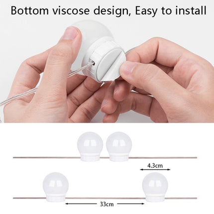 LED Mirror Front Lamp USB Adjustable Brightness Makeup Fill Light Bulbs, 2 LEDs, 6 LEDs, 10 LEDs, 14 LEDs