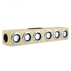 M1 Bluetooth Speaker Alarm Clock Wooden Wireless Desktop Loudspeaker
