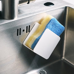 Kitchen Sink Sponge Rack Wall-mounted Scouring Pad Drain Rack, Sink Sponge Rack(White)