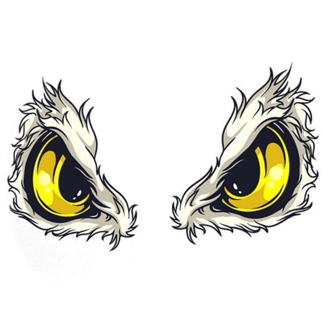 1pc Car Reflective Car Sticker Rearview Mirror Eye Funny Sticker 3D Scratch Blocking Body Sticker Decorative Sticker
