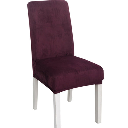 Simple Soft High Elastic Thickening Velvet Semi-Interior Chair Cover Hotel Chair Cover, Coffee Gray, Yellow Green, Wine Red, Navy, Black, Dark Green, White, Peacock Blue, Light Gray, Carbon Gray, Camel, Royal Blue, Beige, Grape Purple, Red, Orange     ...