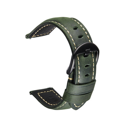 Smart Quick Release Watch Strap Crazy Horse Leather Retro Strap For Samsung Huawei,Size:, 20mm  (Dark Brown Black Buckle), 20mm (Deep Brown Silver Buckle), 20mm (Light Brown Black Buckle), 20mm (Light Brown Silver Buckle), 20mm (Black And Black Buckle)...