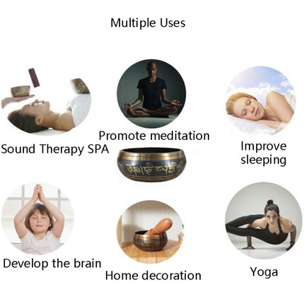 FB02-T8 Buddha Sound Bowl Yoga Meditation Bowl Home Decoration, Random Color And Pattern Delivery, 8cm, 8.5cm, 9.5cm, 10.5cm, 11.5cm, 12.5cm, 14.5cm, 17.5cm