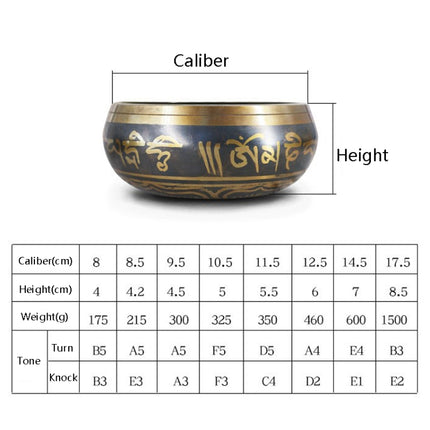 FB02-T8 Buddha Sound Bowl Yoga Meditation Bowl Home Decoration, Random Color And Pattern Delivery, 8cm, 8.5cm, 9.5cm, 10.5cm, 11.5cm, 12.5cm, 14.5cm, 17.5cm