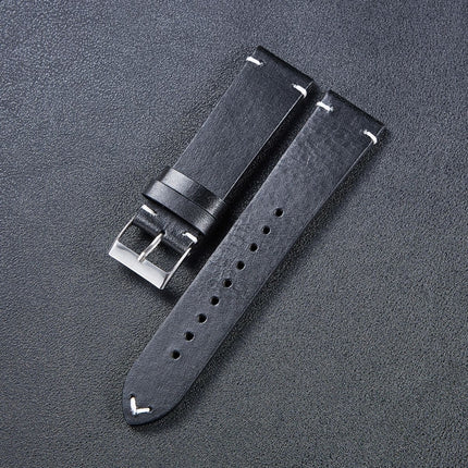 HB001 Color-Changing  Retro Oil Wax Leather Ultra-Thin Universal Watch Strap, 18mm, 20mm, 22mm