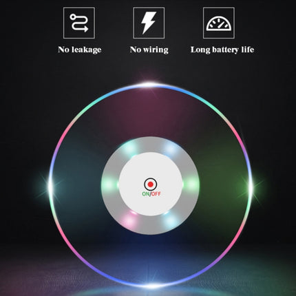 LED Flashing Coaster Bar KTV Cocktail Base Light Luminous Coaster, Round White Light, Round Color Light, Upgrade Anti-slip Round White Light, Upgrade Anti-slip Round Color Light
