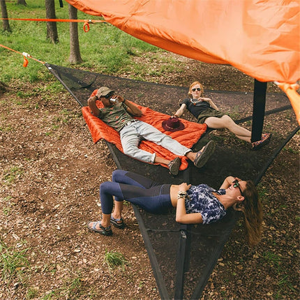 2.8m Family Outdoor Portable Aerial Tent Multi-person Camping Triangle Hammock