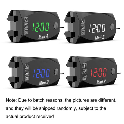 Voltage Clock And Temperature 3 In 1 LED Electronic Meter Large-Screen Digital Display Waterproof And Dustproof Voltmeter, 3 In 1 LED Blue Light, 3 In 1 LED Red Light, 3 In 1 LED White Light, 3 In 1 LED Green Light