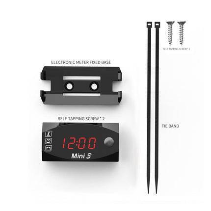 Voltage Clock And Temperature 3 In 1 LED Electronic Meter Large-Screen Digital Display Waterproof And Dustproof Voltmeter, 3 In 1 LED Blue Light, 3 In 1 LED Red Light, 3 In 1 LED White Light, 3 In 1 LED Green Light