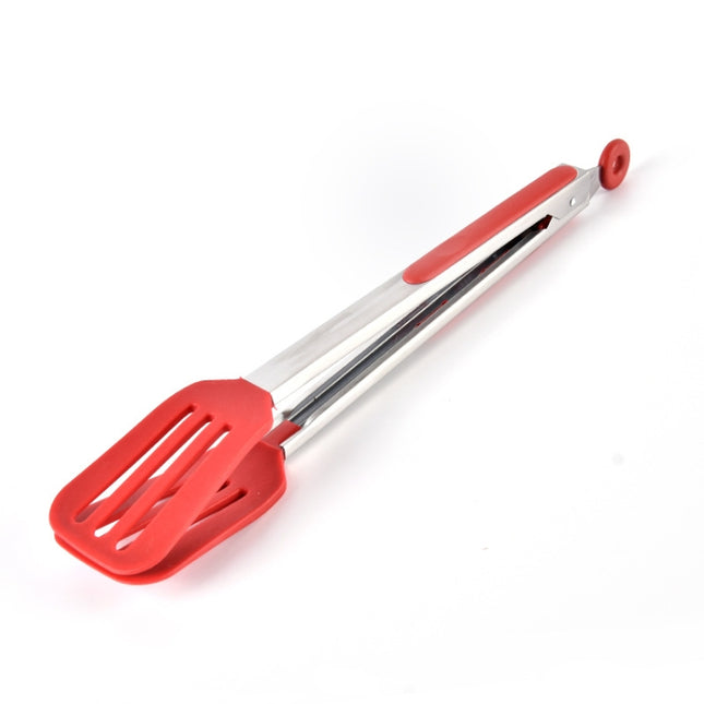 Stainless Steel Silicone Food Spatula Food Clip Barbecue Steak Clip Barbecue Baking Tool, Size: 9 Inch (Random Color Delivery), 9 Inch (Random Color Delivery), 12 Inch (Random Color Delivery), 9 Inch With Bracket(Random Color Delivery)�����������������...