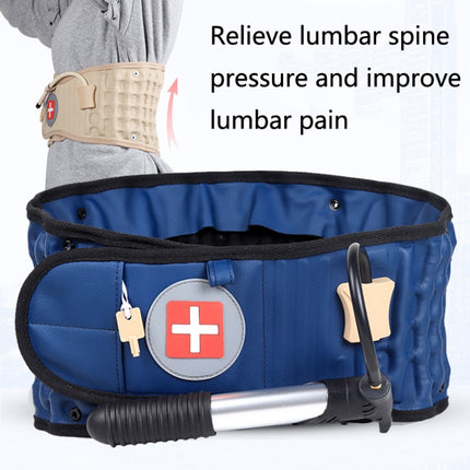 Lumbar Spine Inflated Traction Belt Lumbar Disc Pneumatic Waist Protective Belt, Deep Blue