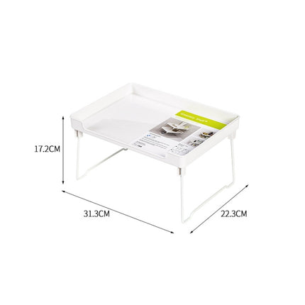 Kitchen Desktop Wardrobe Foldable Cabinet Storage Rack, White, Transparent