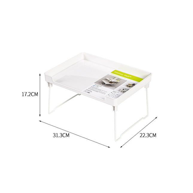 Kitchen Desktop Wardrobe Foldable Cabinet Storage Rack, White, Transparent