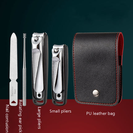 5pcs /Set Nail Scissors Portable Manicure Tool, Style:, Anti-splash (Silver)