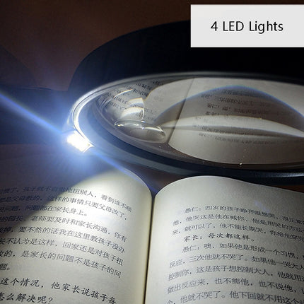 XT-4986E Handheld With Light Magnifier 10 Times Acrylic Lens Portable Magnifying Glass, XT-4986E