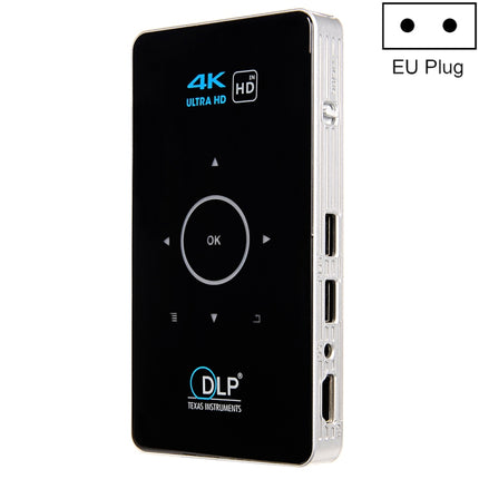 C6 1G+8G Android System Intelligent DLP HD Mini Projector Portable Home Mobile Phone Projector，, US Plug  (Black), EU Plug (Black), UK Plug (Black), AU Plug (Black), US Plug (White), AU Plug (White)