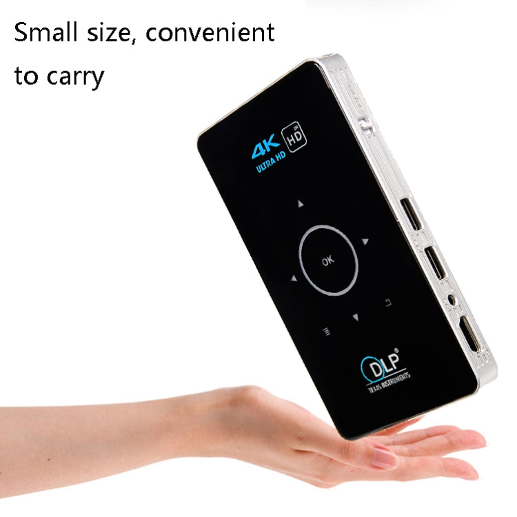 C6 2GB+32GB Android Smart DLP HD Projector Mini Wireless Projector, US Plug (Black), EU Plug (Black), UK Plug (Black), AU Plug (Black), US Plug (White), UK Plug (White), AU Plug (White)