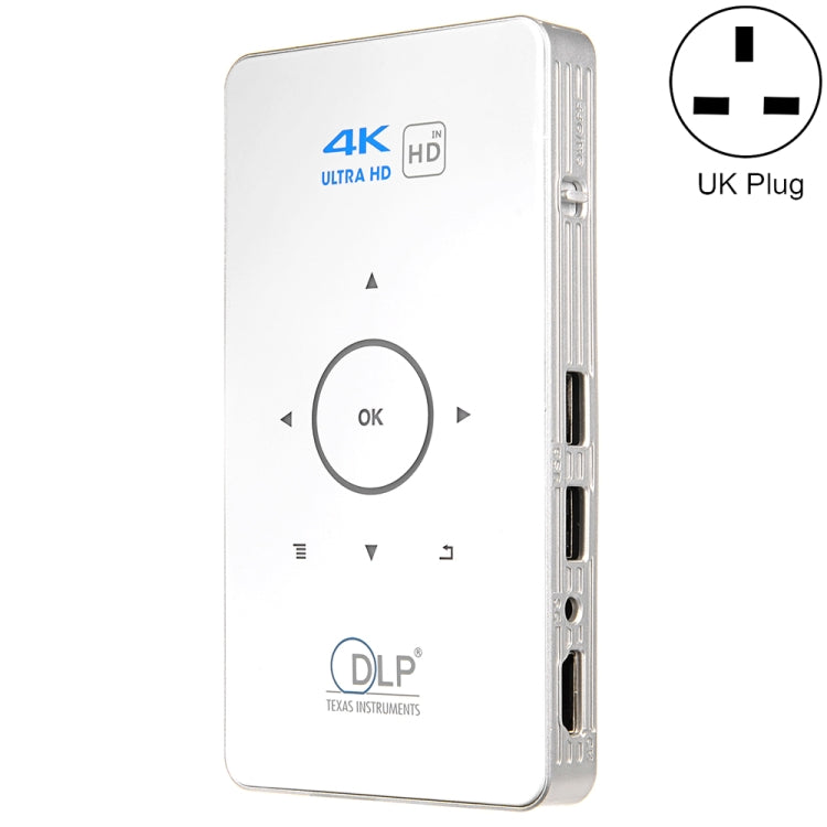 C6 2GB+32GB Android Smart DLP HD Projector Mini Wireless Projector, US Plug (Black), EU Plug (Black), UK Plug (Black), AU Plug (Black), US Plug (White), UK Plug (White), AU Plug (White)