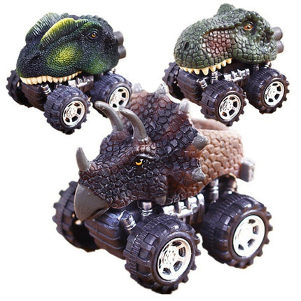 3 PCS  Children's Gift Dinosaur Toy Car Model Pull Back Mini Toy Car