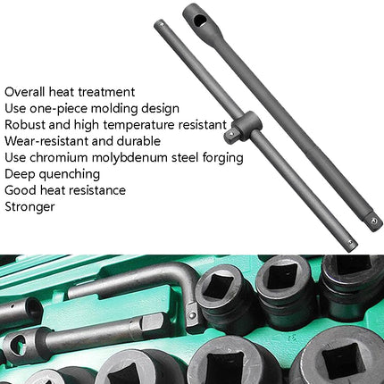 26 PCS / Set Hexagonal Heavy-Duty Socket Auto Repair Socket Wrench, 26 In 1 Wrench