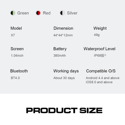 X7 Smart Watch IP68 Waterproof Men Sports Smartwatch Android Bluetooth Watch Support Heart Rate / Call Reminder / Pedometer / Sleep Monitoring / Tracker