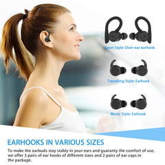 BE1032 Ear-mounted Waterproof Sports TWS Wireless Bluetooth Earphone, Black, Fluorescent Green, Rose Red