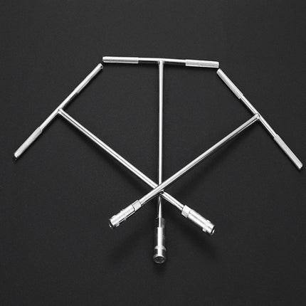 T-Wrench Car Assembly Repair Sleeve Wrench Hexagon Lengthening Socket, 6mm, 7mm, 8mm, 9mm, 10mm, 11mm, 12mm, 13mm, 14mm, 15mm, 16mm, 17mm, 18mm, 19mm